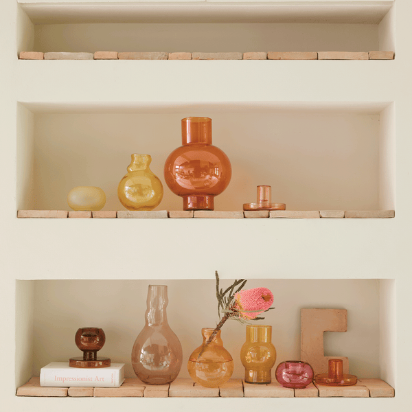 Vase recycled glass Quirky C, Apricot nectar