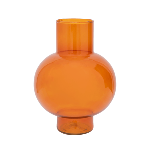 Vase Recycled Glass Tummy A, Orange Rust