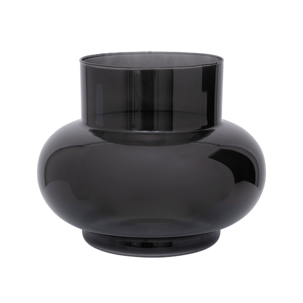 Vase Recycled Glass Tummy B, Black
