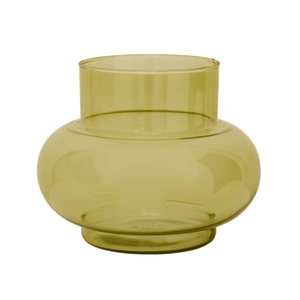 Vase Recycled Glass Tummy B, Olive Oil