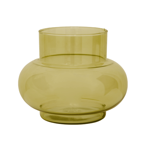 Vase Recycled Glass Tummy B, Olive Oil