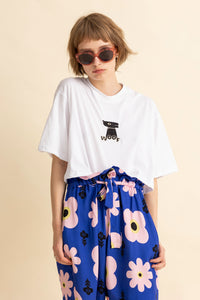 CROPPED TEE PIP- WOOF WHITE