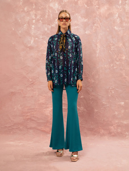 OVERSIZED CHIFFON SHIRT - MOONFLOWERS