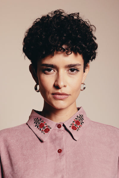 Roses Shirt with Embroidery