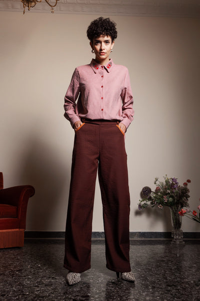 Roses Shirt with Embroidery