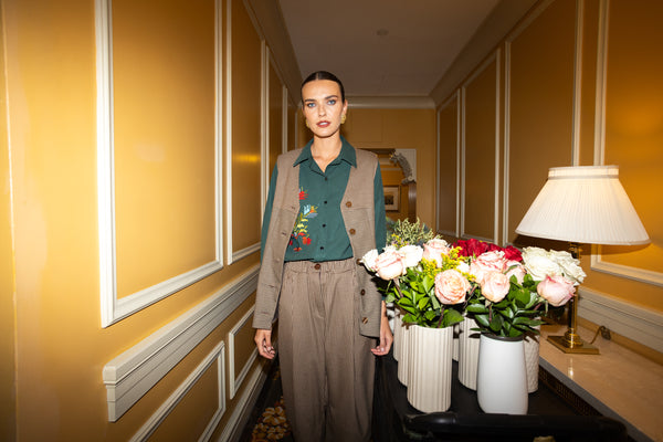 Green Shirt with Embroidery