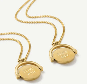 Love you / Fuck off Spinner Necklace