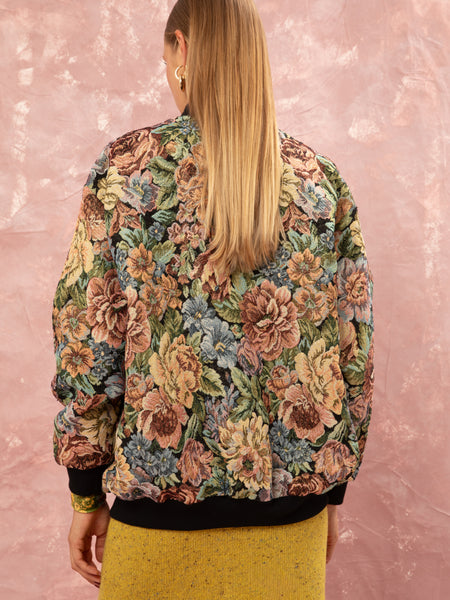 FLORAL JAQUARD BOMBER JACKET