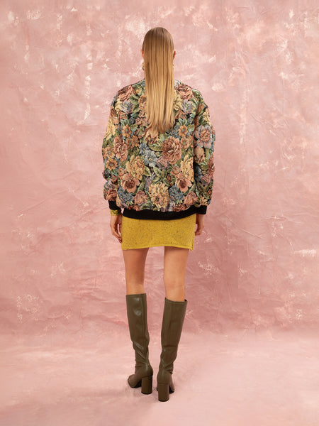 FLORAL JAQUARD BOMBER JACKET
