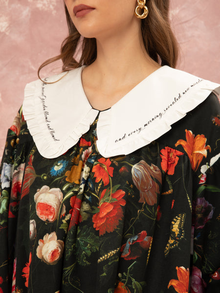 BIG COLLAR MINI DRESS - STILL LIFE