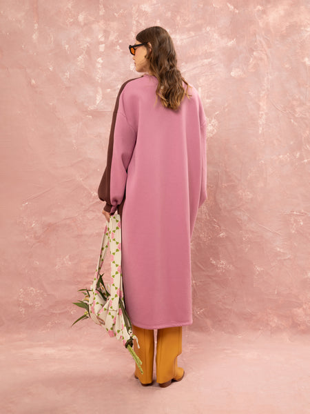 FUTTER OVERSIZED DRESS - BROWN/PINK