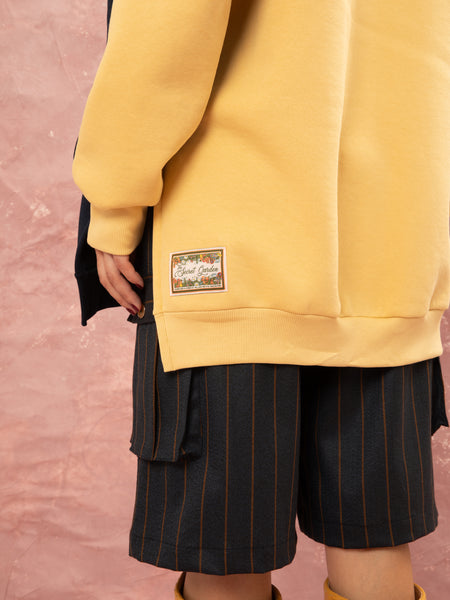 OVERSIZED HOODIE - DARK BLUE/YELLOW