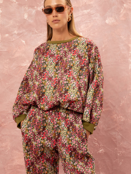 CROPPED FUTTER SWEATER - LIBERTY FLORAL