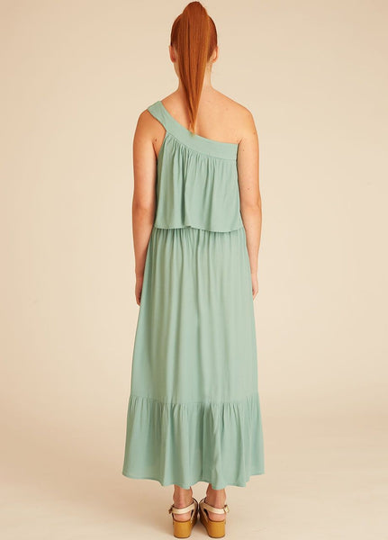 ONE SHOULDER DRESS GREEN