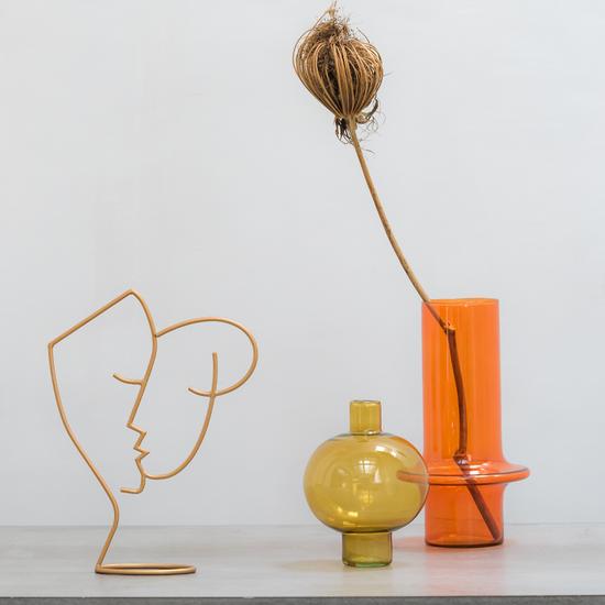 Vase recycled glass - Paprika