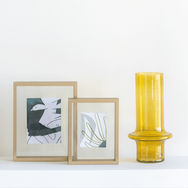 Vase recycled glass - Yolk yellow