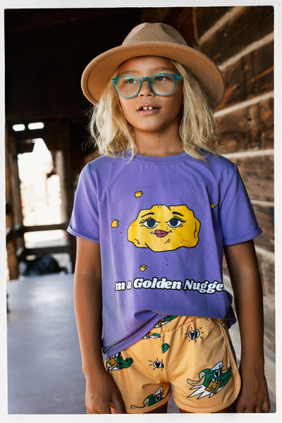 Retro Shorts – Golden Gator Yellow
