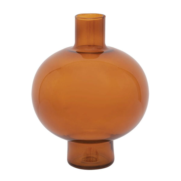 Vase recycled glass round - Golden Oak