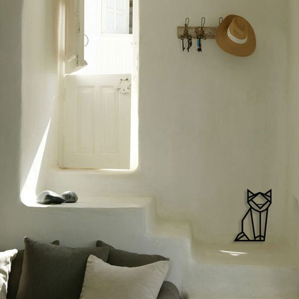 Origami Cat Steel Wall Deco (real size)
