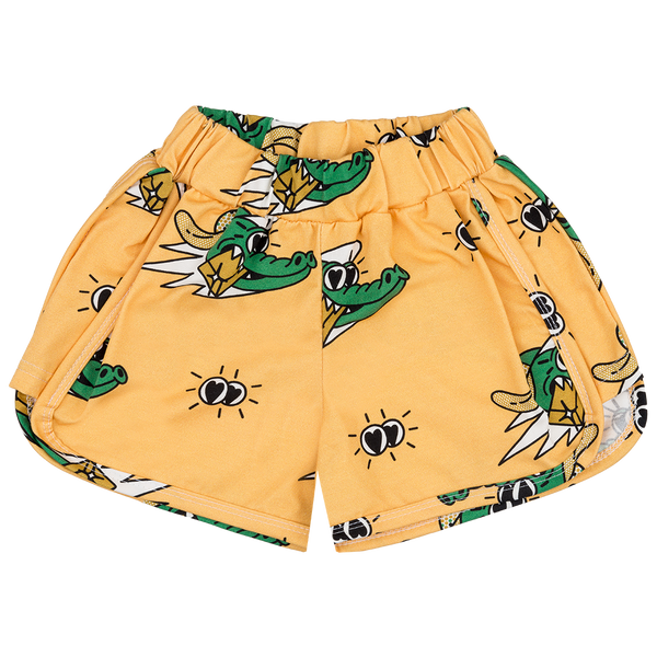 Retro Shorts – Golden Gator Yellow