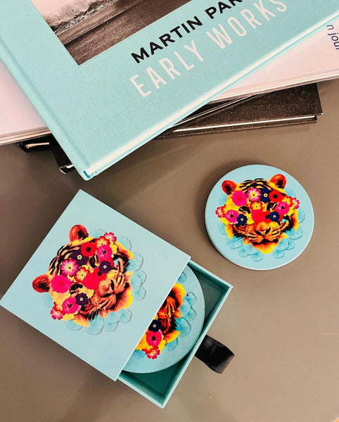 Set of 4 ceramic coasters - Masktiger