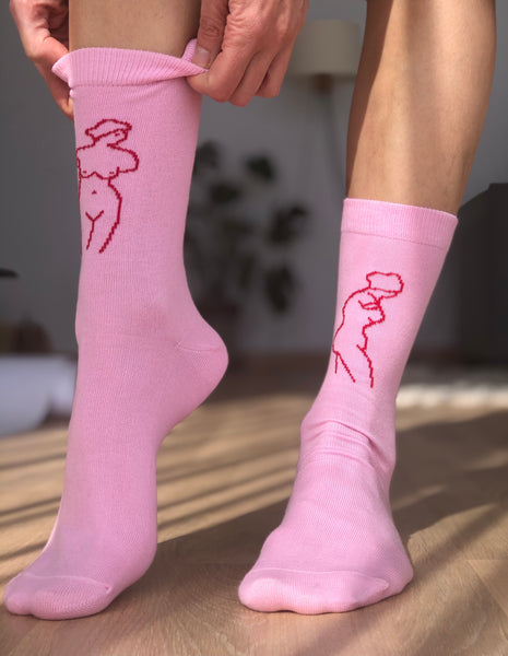 Mighty Aphrodite Socks - Pink