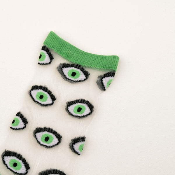 Eyes Green Sheer Socks