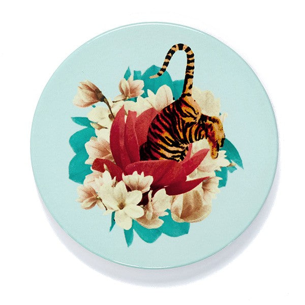 Set of 4 ceramic coasters - Tiger flower