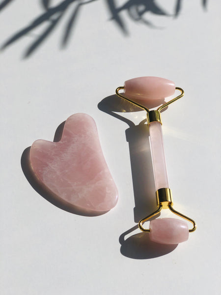 Anti-aging facial massage gift set (Jade/Rose Quartz)