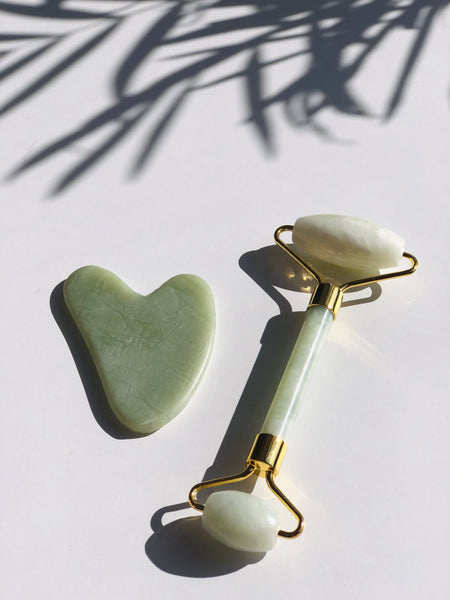 Anti-aging facial massage gift set (Jade/Rose Quartz)