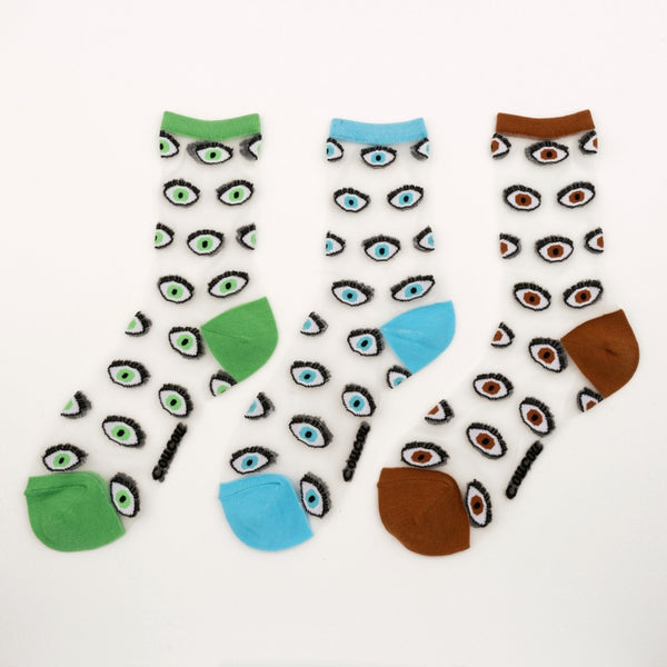 Eyes Green Sheer Socks