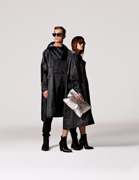 Back to Black Art Camo - Rain Poncho