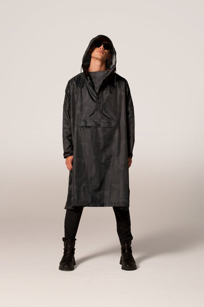 Back to Black Art Camo - Rain Poncho