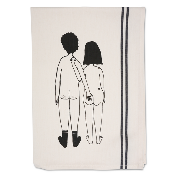 Tea Towel Naked Couple Back