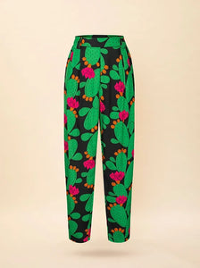 PRINTED TAILORED PLEATED PANTS FRAGKOSYKA