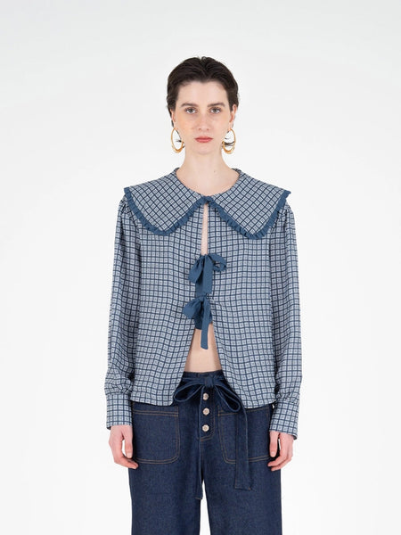 MYSTIC TARTAN PRINT BLOUSE