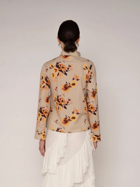 JULIETTE FLORAL PRINT RIBBON BLOUSE