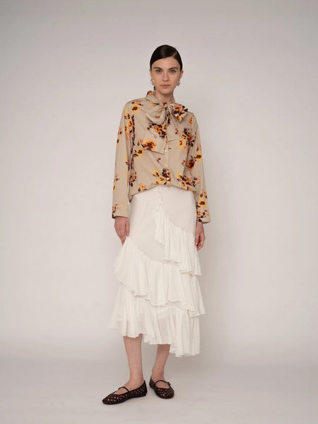 JULIETTE FLORAL PRINT RIBBON BLOUSE