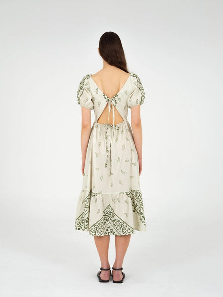 MASTER GREEN PAISLEY-STYLE PRINT MAXI DRESS