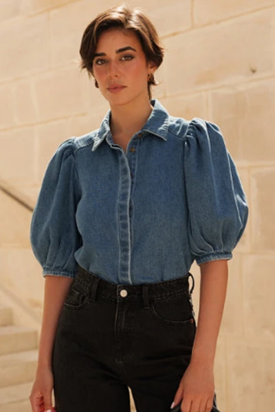 Clea Blouse with Puffy Sleeves