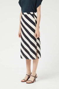 Cruela striped midi skirt