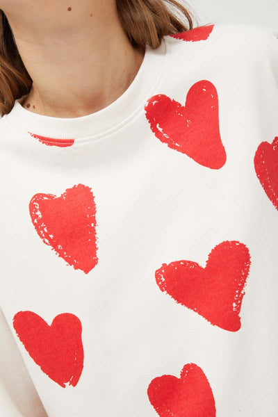 Heart print sweatshirt