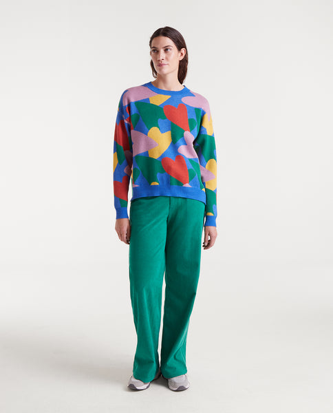 Jacquard knit sweater with cupid print