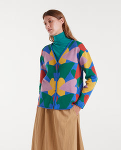 Jacquard cardigan with cupid print