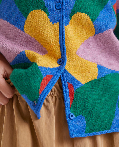 Jacquard cardigan with cupid print