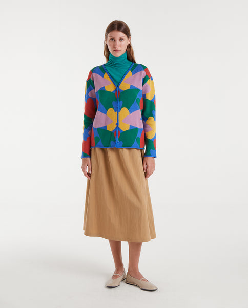 Jacquard cardigan with cupid print