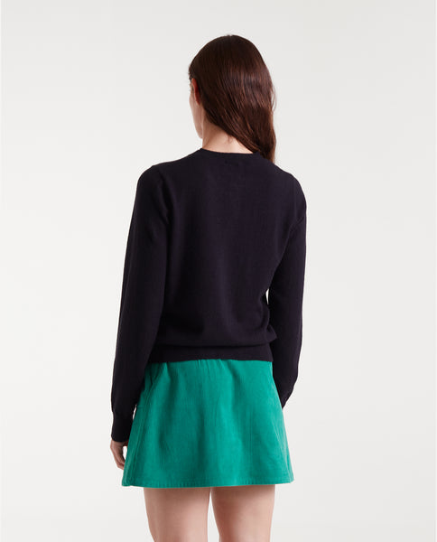 Black knitted cardigan with heart detail