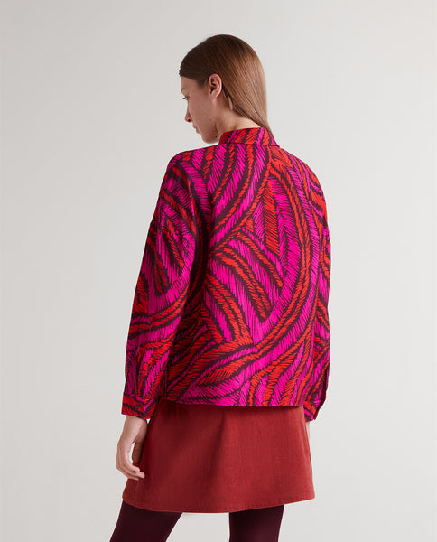 Fedora print lightweight crepe shirt