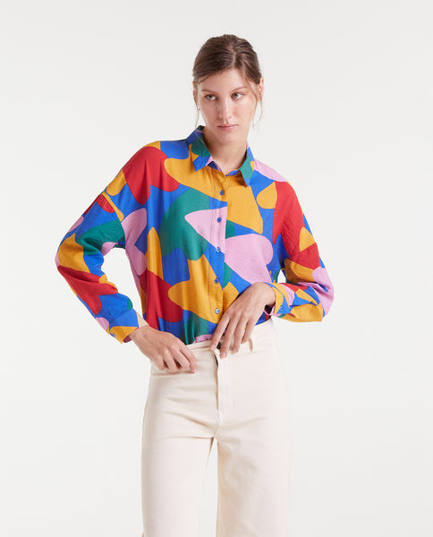 Light crepe shirt with Cupid print