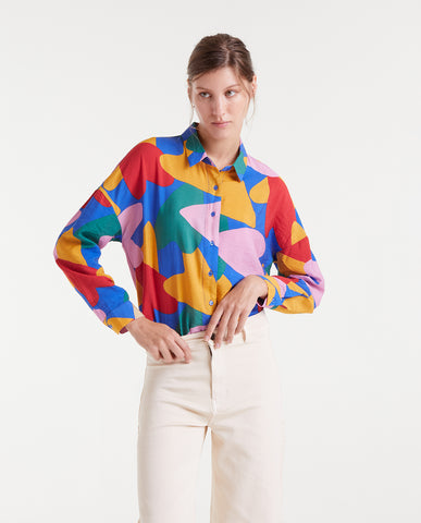 Light crepe shirt with Cupid print